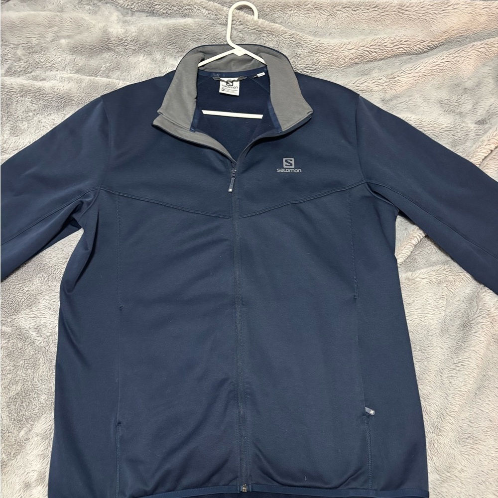 Salomon Men's Dark Blue Performance Fleece Lined Jacket Actitherm size XL - Picture 2 of 3